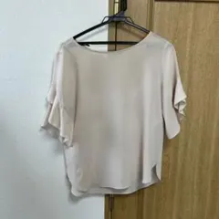 最終価格＊ANAYI 袖フリルブラウス 38(ピンクベージュ)