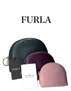 FURLA フルラ ポーチ3点セット グリーン/パープル/ピンク