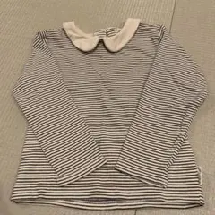 長袖カットソー 襟付きストライプ110