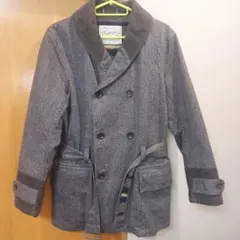 Pherrow´s フェローズ黒杢シャンブレー　ショールカラーコート