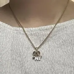 【鑑定済】極美品 ニナリッチ ネックレス リボン NRロゴ ゴールド ストーン