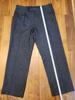 メンズ スラックス グレー系（ミックス調） Lサイズ ボタン・ファスナー仕様