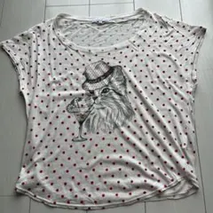 PAUL & JOE SISTER 猫プリント ドット柄 Tシャツのサムネイル