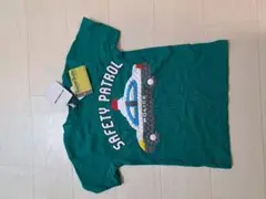 グリーン 警察車両 プリント Tシャツ 100cm