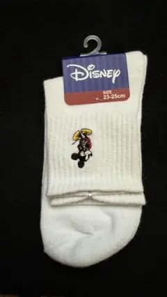 Disney ミッキー刺繍ソックス 23-25cm