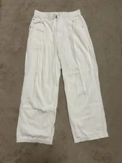 美品 コーデュロイパンツ ホワイト 太め