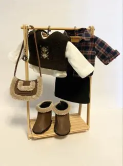 着せ替えセット⭐︎チェックシャツとファーバッグ&ブーツ