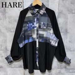 【HARE】ガラキリカエシャツ FREEサイズ パープル 紫のサムネイル