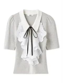 SNIDEL ラッフル刺繍ニットプルオーバー