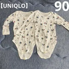 【UNIQLO】長袖肌着　ロンパース　ボディスーツ　ミッフィー柄　90