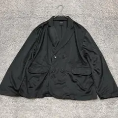 【G.O.C】オーバーサイズ ジャージ ダブルジャケット ブラックのサムネイル