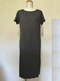 O049★セオリーリュクス ワンピース 38 グレー系 ストレッチ ジャージ素材