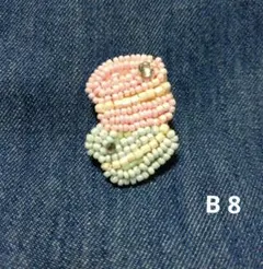 マカロン お菓子 ビーズ刺繍 ブローチ ビーズ ビジュー レジン ハンドメイド