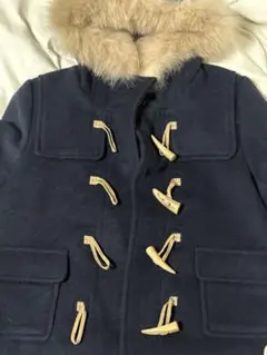 ネイビー ダッフルコート ファー付き