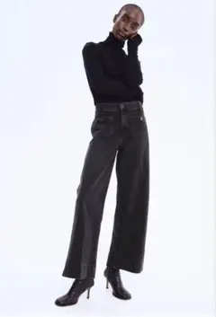 H&M ストレートデニム ブラック レディースのサムネイル