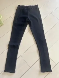 branshes ブラック リブ編みパンツ 150cm