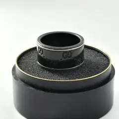 グッチ シンバンド ホワイトゴールド ブラックコランダム 19号 指輪