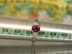１月の誕生石 天然 ガーネット0.98 ダイヤ Pt900リング 12号 中古のサムネイル