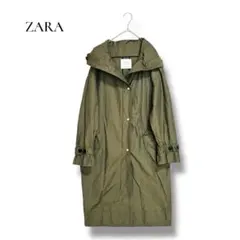 ザラベーシック フード付トレンチコート L相当 カーキ 春秋