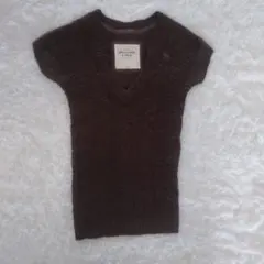 Abercrombie & Fitch Vネックニット S ブラウン