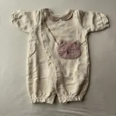 petit main ツーウェイ・ドレスオール クリーム色　ネコ