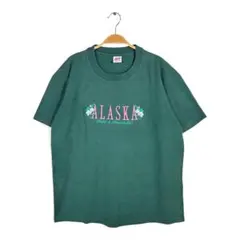 90s アラスカ USA製 ヴィンテージ Tシャツ 深緑 シングルステッチ XL