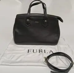 【美品】フルラ 2WAY ショルダーバッグ レザー ブラック FURLAのサムネイル