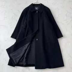 バーバリーロンドン ウール×アンゴラ ロングコート レディース ブラック バーバリーロンドン ウール×アンゴラ ロングコート レディース