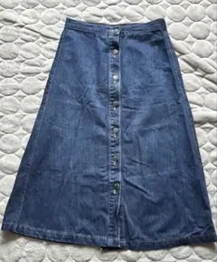 デニム Aラインスカート ボタンフロント