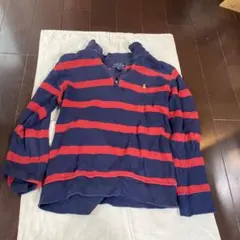 Polo Ralph Lauren ネイビー/レッド ストライプ ポロシャツ M