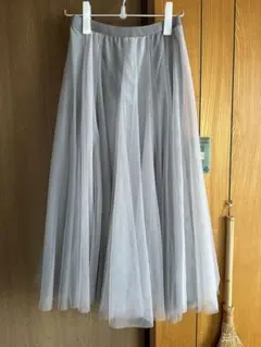 グレー チュール ロングスカート rps