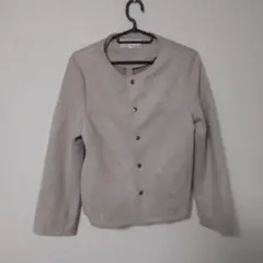 【値下げしました】ROPR'PICNICノーカラースエード風ジャケットライトグレ