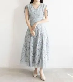 ランダ　総レース裾スカラップマキシワンピース　サイズ0