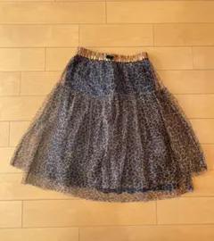 レオパード ひざ丈チュールスカートのサムネイル