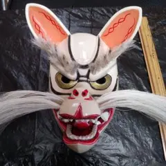 木彫り バロン面 1990年頃 バリ島/ 約25cm 35年以上アンティーク 1990年頃 バリ島 木彫り バロン面 / 約25cm 35年以上アンティーク