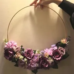 結婚式や前撮りに　フープブーケ　ブートニア付き