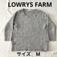 LOWRYS FARMグレー クルーネック ニットセーター サイズM