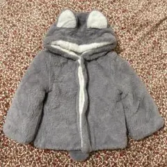 耳付きフード グレー フリースアウター 100〜110センチ