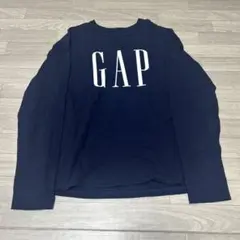 美品 GAPロゴ 長袖Tシャツ(ユニセックス) 紺ネイビー ギャップ ロンTee
