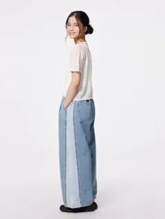 GIRLSライトデニムサイドラインパンツJR