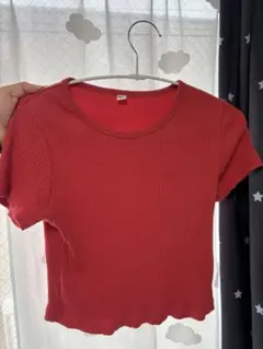 UNIQLO 유니클로 리브 크롭 T 레드 M