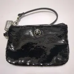 超希少レア　COACH　全面スパンコール圧巻キラキラ贅沢 リストレットポーチ