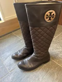 トリーバーチ　ダークブラウン ロングブーツ ファスナー付き