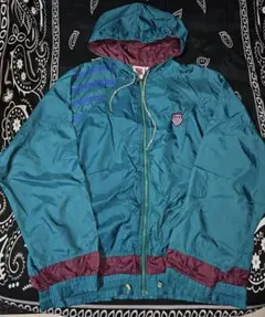 KSWISS ナイロンジャケット ターコイズ・バーガンディ