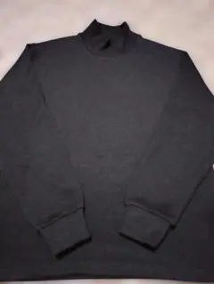 UNIQLO　ソフトニットフリースモックネックT黒いタートルネック長袖カットソー