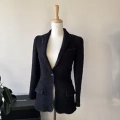 CHANEL テーラードジャケット ブラック ツイードのサムネイル