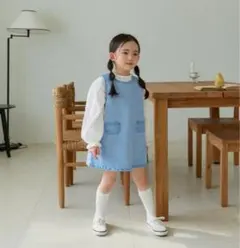 未使用 monAtelier 韓国子供服 キッズ デニム ワンピース XL