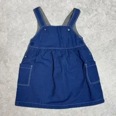 美品 プチバトー デニムジャンパースカート18M 81cm