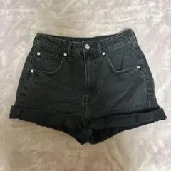 ブラック　デニムショートパンツ