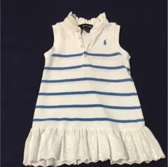 ラルフローレン★RALPH LAUREN★ボーダーフリルポロワンピース★12Ｍ★
